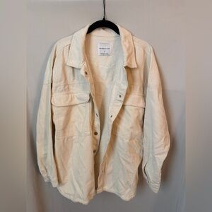 Celebrity Pink Off-White Corduroy Utility Jacket